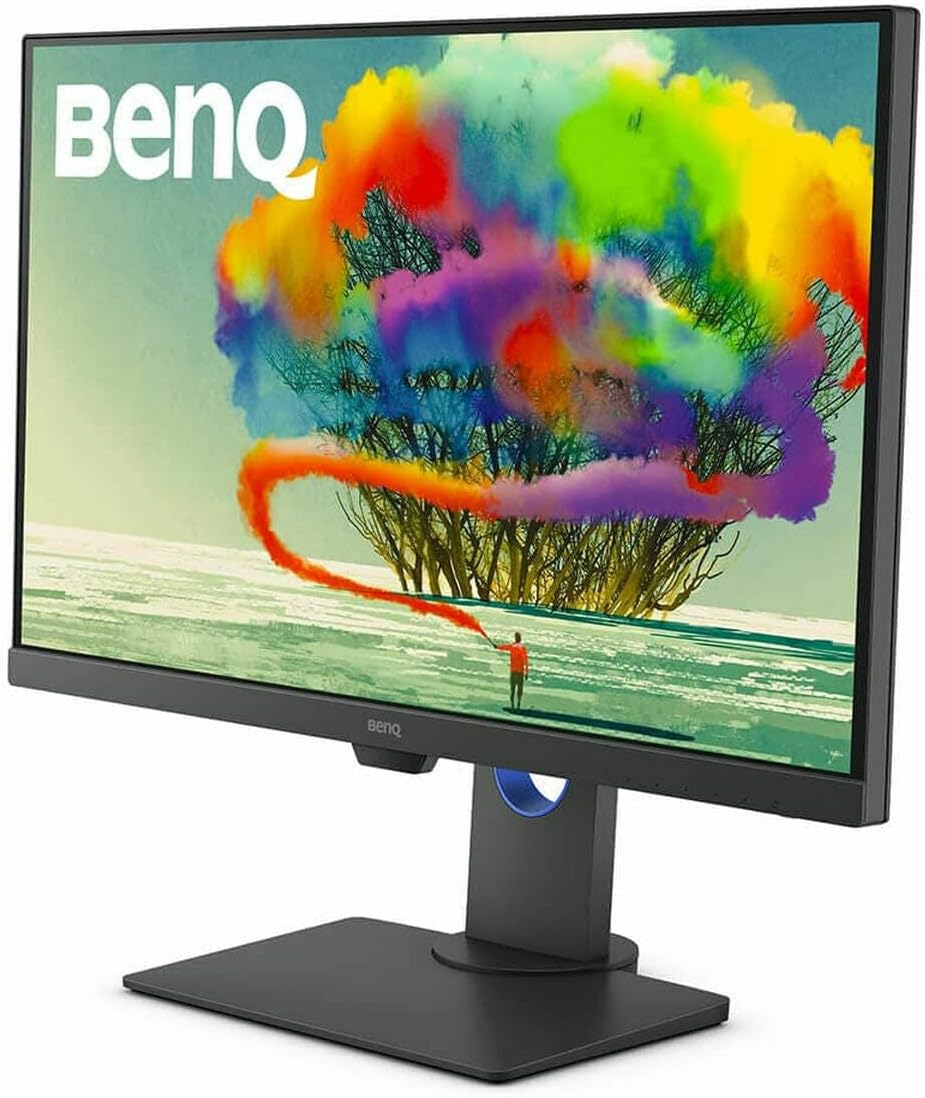 BenQ PD2725U 27 Inch 4K HDR Monitor for Mac/Designers, 3840 x 2160 UHD, IPS, Thunderbolt 3, USB-C(65W), Rec.709, sRGB, Display P3,DCI P3, CAD/CAM, Factory Calibrated, AQCOLOR, USB Hub, KVM, ICC Sync