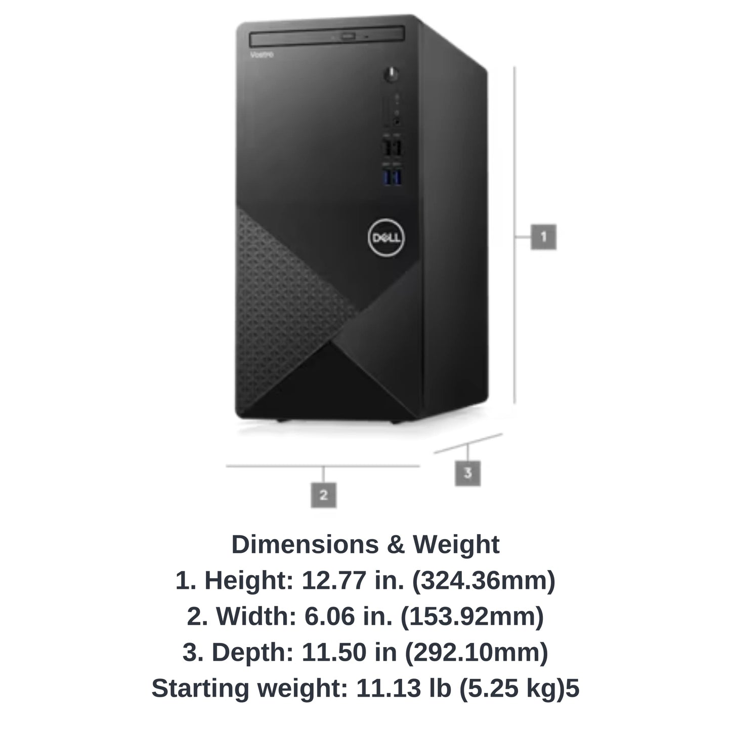 Dell 2022 Newest Dell Vostro 3910 12th Generation Business Desktop, Intel Core i5-12400 Processor |16GB DDR4 Ram |1TB SSD |WiFi 802.11ac |Bluetooth 5.0 |DVDRW |Win-11 - CaveHubs