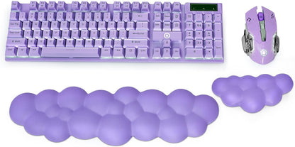 Keyboard Wrist Rest, Memory Foam Wrist Rest for Computer Keyboard, Ergonomic Palm Rest, Wrist Support for Keyboard Cloud Wrist Rest, Mouse Pad Wrist Support - Laptop, and Computer Use (White)