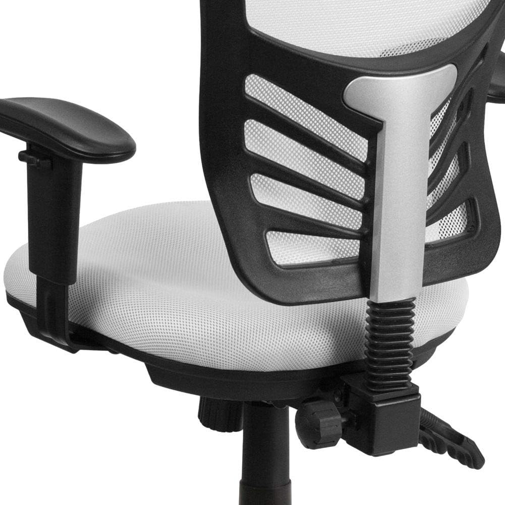 Flash Furniture Office Chair, Metal, White, 68.58 x 64.77 x 112.4 cm