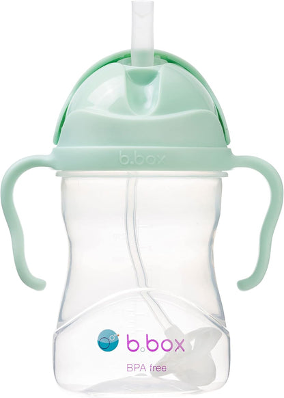 b.box Sippy Cup with Fliptop Weighted Straw, Drink from Any Angle | Spill Proof, Leak Proof & Easy Grip | BPA Free & Dishwasher Safe | Babies & Toddlers (Cherry Blossom 240ml)