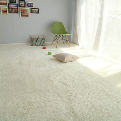 Tinyboy-hbq Area Rugs Shaggy Carpet for Living Room Bedroom Large Fluffy Carpet Modern Non-Slip Mat Multisize Rug Indoor Home Decor (Gray White, 80 x 120 cm)