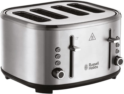 Russell Hobbs Stylevia (26290) 4-Slice Stainless Steel Toaster with High Lift, Variable Browning Settings with Defrost/Reheat/Cancel Function & Removable Crumb Tray - 1-Year Warranty