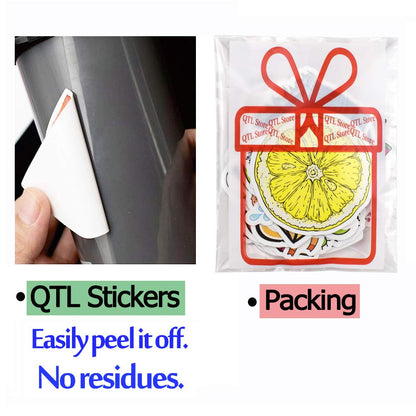 Waterproof Vinyl Stickers Pack for Laptop Water Bottle Party Supplies(50Pcs Neon Style)