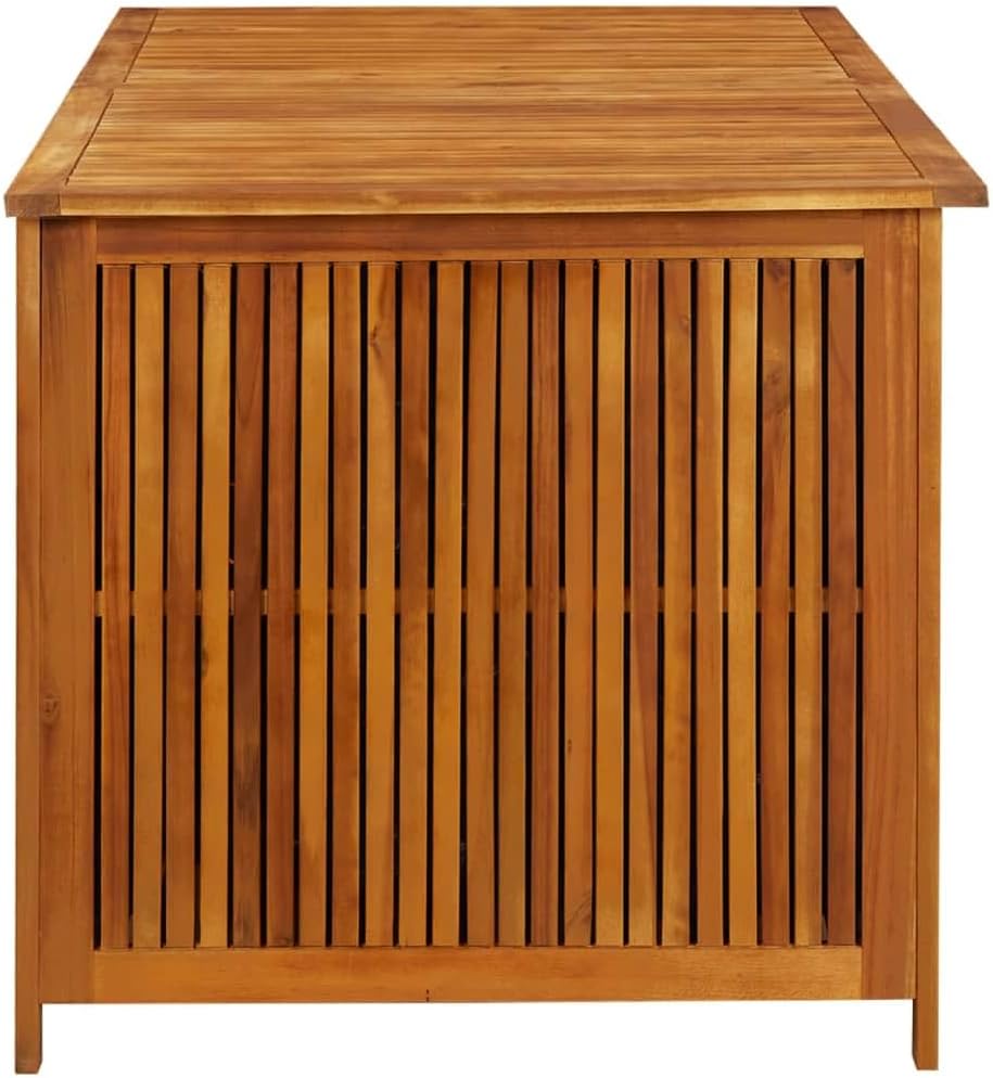 vidaXL Solid Acacia Wood Garden Storage Box Home Outdoor Patio Furniture Wooden Entryway Hallway Storage Box Bench Organiser Brown