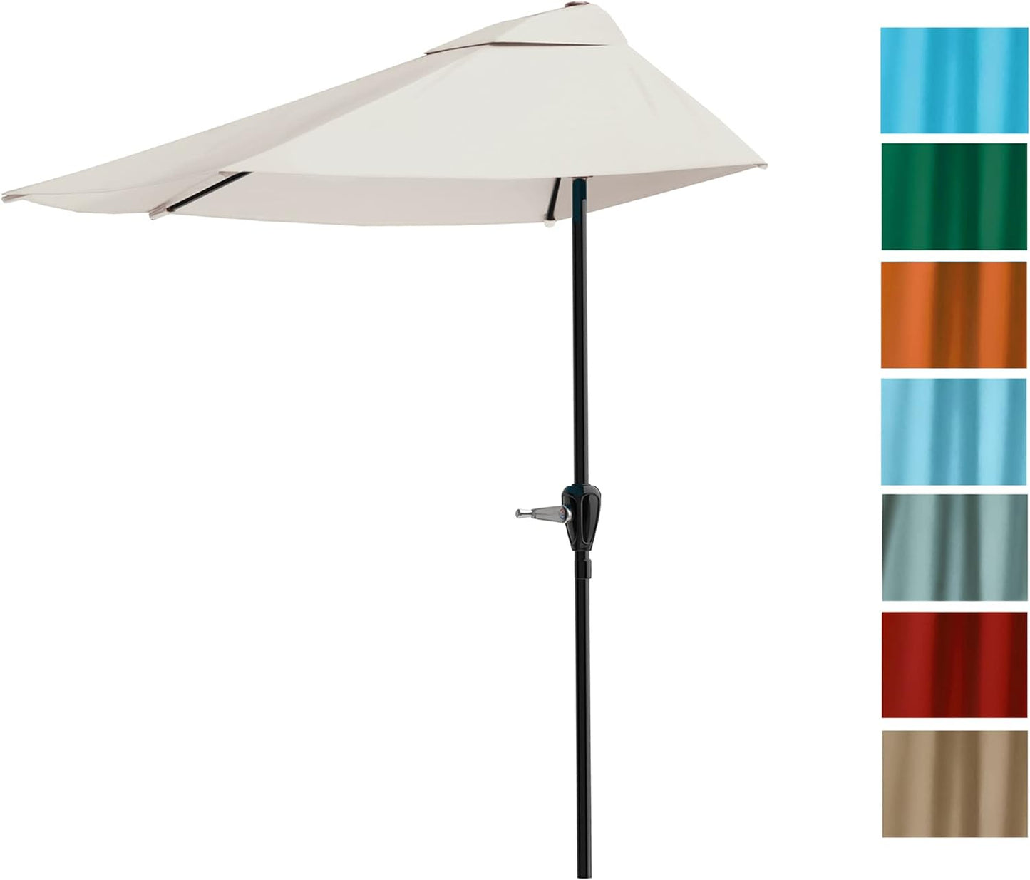 Pure Garden 9' Half Round Patio Umbrella