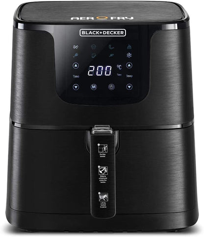 Kitchen durable touch control with LED display Digital XL Air Fryer, 5.8 Liters, BlackDecker - Black