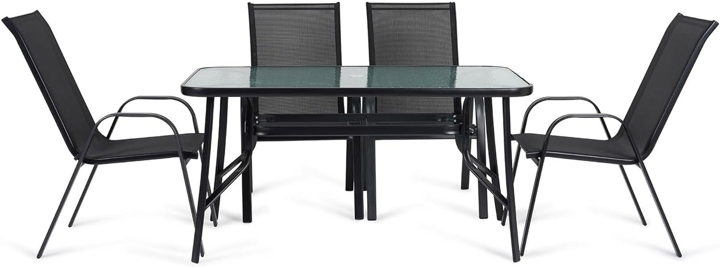 PAN Home Tiptop Garden Dining Set (1+6) GlassAndMetal