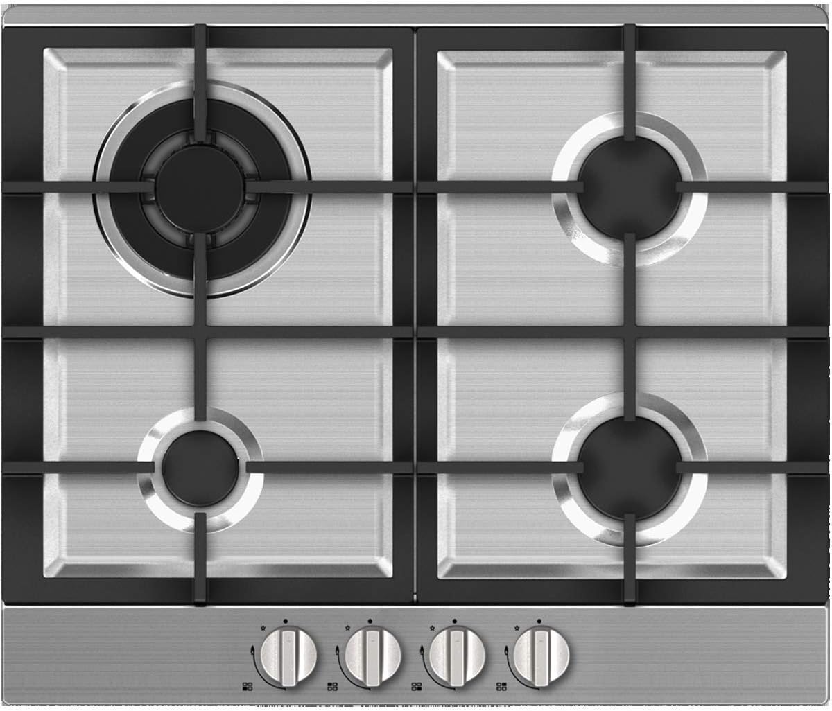 Midea 4 Burner Built In Gas Hob, Steel Finish - 60G40ME005-SFT, 1 Year Warranty