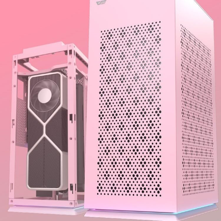 Computer component - Computer Cases & Towers - darkFlash DLH21 Computer Cases Mini Tower Type ITX Case PC Gaming Case SFX Shell Case With USB 3.0 Type-C Interface (pink)