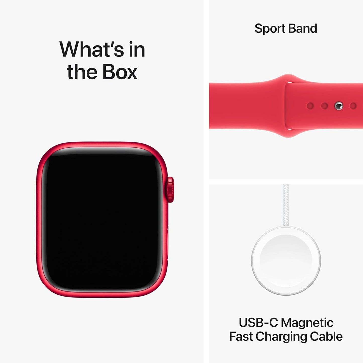 Apple Watch Series 9 [GPS 45mm] Smartwatch with (PRODUCT) RED Aluminum Case with (PRODUCT) RED Sport Band S/M. Fitness Tracker, Blood Oxygen & ECG Apps, Always-On Retina Display, Water Resistant