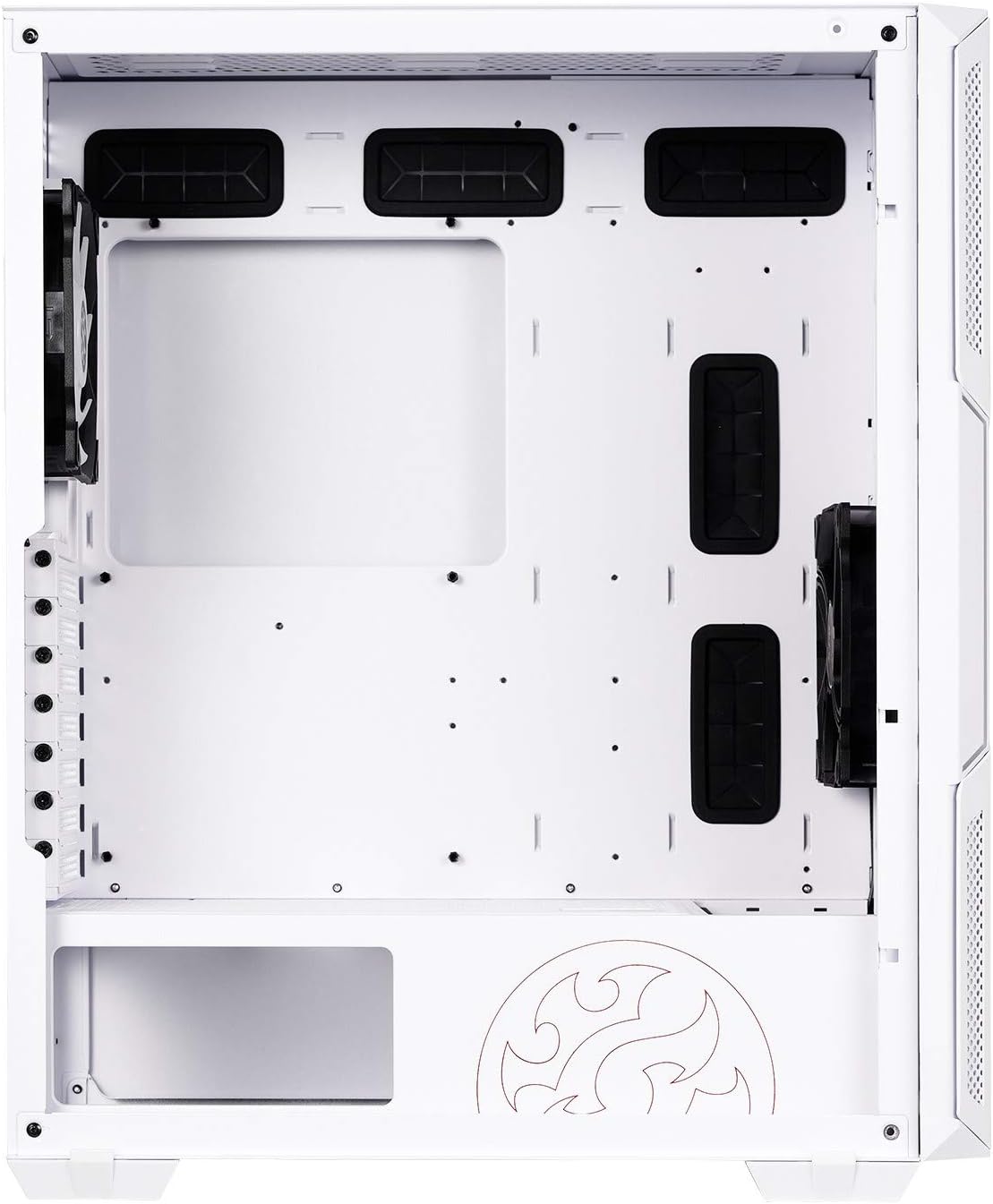 ADATA XPG STARKER Mid Tower PC Chassis, ATX/Micro ATX, Mini ITX, Compact Size, Tempered Glass Side Panel, I/O USB 3.0 Port, White, STARKER-WHCWW, XPG STARKER (WHITE), One size