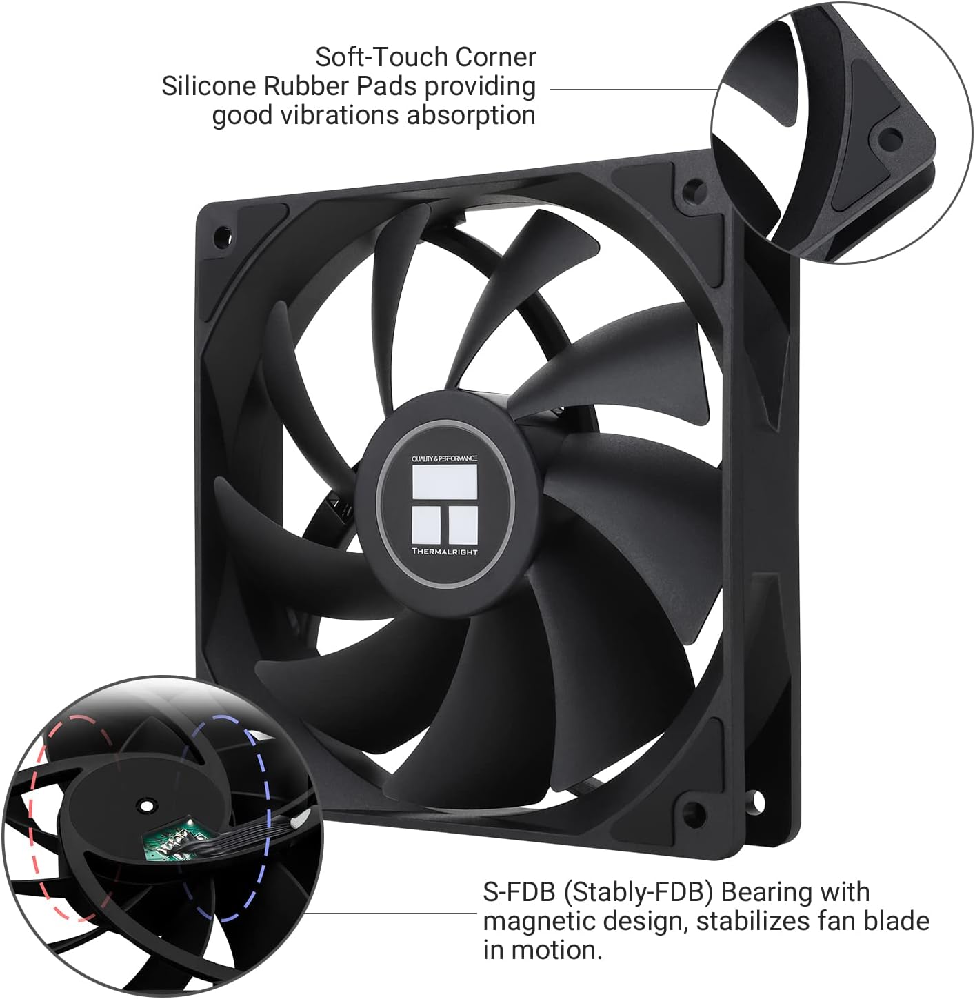 Thermalright TL-C12C X3 CPU Fan 120mm Case Cooler Fan, 4pin PWM Silent Computer Fan with S-FDB Bearing Included, up to 1550RPM Cooling Fan（3 Quantities）