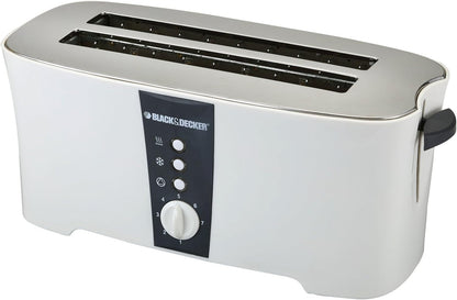 Black & Decker 1350W 4 Slice cool touch Toaster with Electronic Browning Control White ET124-B5 2 Years Warranty