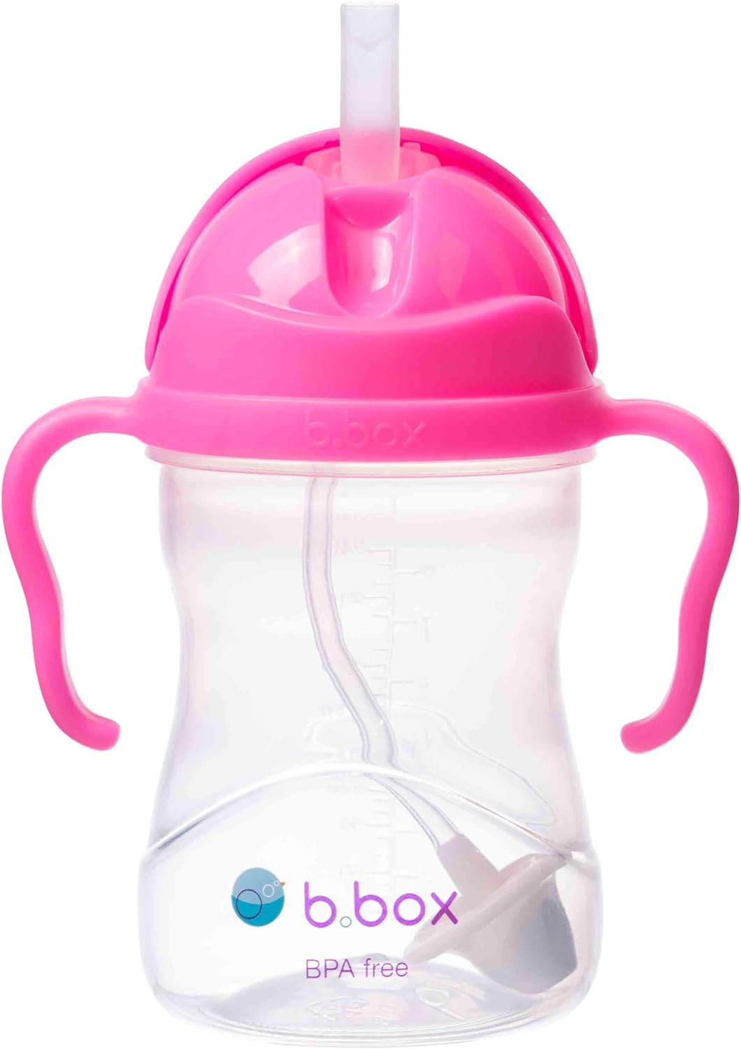 b.box Sippy Cup with Fliptop Weighted Straw, Drink from Any Angle | Spill Proof, Leak Proof & Easy Grip | BPA Free & Dishwasher Safe | Babies & Toddlers (Cherry Blossom 240ml)