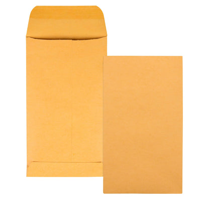 Quality Park #1 Coin And Small Parts Envelope With Gummed Flap For Home Or Office Use, 28 Lb. Brown Kraft, 2-1/4 X 3-1/2, 500 Per Box (50162)