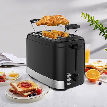 Toaster 2 Slice, Bread Toasters, 7-Shade Settings,Reheat,Defrost,Cancel Function, with Removal Crumb Tray and Warming Rack