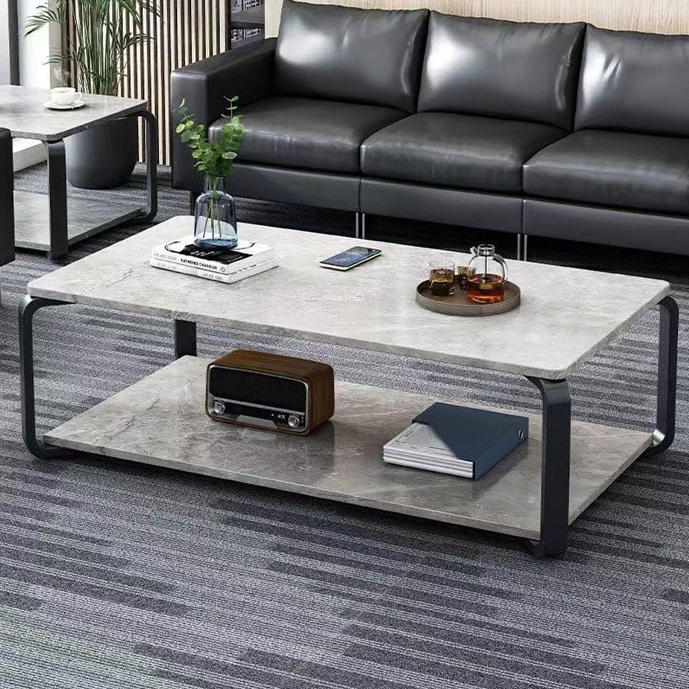 Danube Home Rowan Coffee Table | Multifunctional Living Room Desk | Space Saving Center Table | Modern Design Furniture For Home, Living Room L 100 x W 48 x H 43 cm - Cement Grey