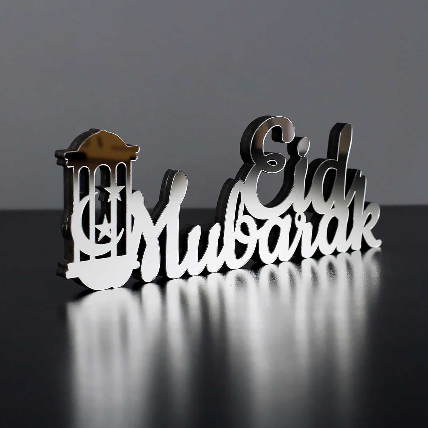 E World | Wooden Acrylic Islamic Tabletop Decors | Ramadan Kareem and Eid Mubarak Decoration | Islamic Muslim Gifts | Ramadan Eid Decoration | (Ramadan Kareem-1, Gold)