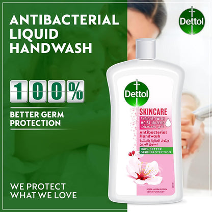 Dettol Skincare Handwash Liquid Soap Refill Rose & Sakura Blossom Fragrance 1Litre