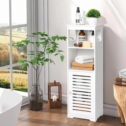 CITLOW Bathroom Waterproof Cabinet,White Floor Standing Storage Cabinet Home StorageFurniture Shelf,Suitable for Toilet Bedroom Kitchen Living Room,75x22x20cm