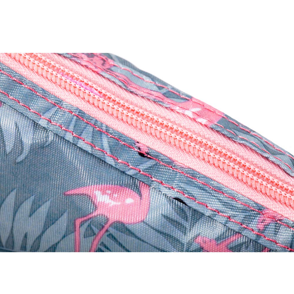 QTL Waterproof Flamingo Cosmetic Bag Set Toiletry Storage Organizer for Women Girls(Grey)