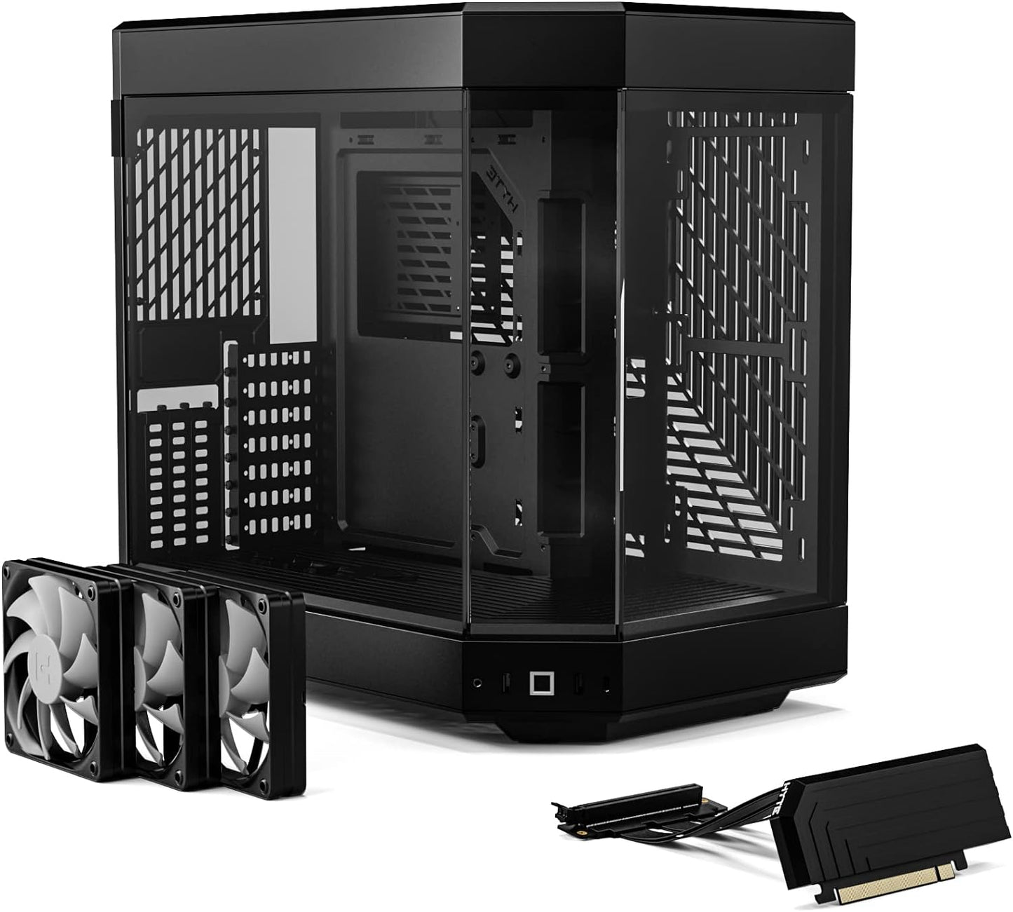 HYTE Y60 Modern Aesthetic Dual Chamber Panoramic Tempered Glass Mid-Tower ATX Computer Gaming Case with PCIE 4.0 Riser Cable Included, Red (CS-HYTE-Y60-BR)