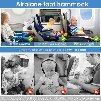 Dovakiss Toddler Airplane Bed, Children Airplane Seat Extender, Children Airplane Footrest, Baby Travel Essentials, Kids Bed Airplane(79 * 44cm)