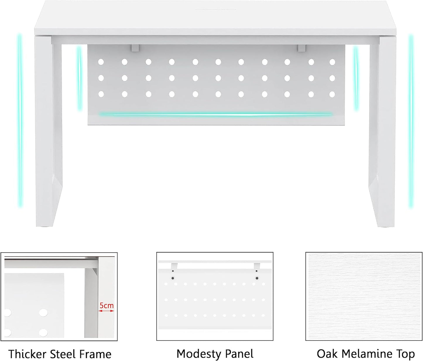 Mahmayi Vorm 136-18 White Modern Workstation Material-Melamine on MDF