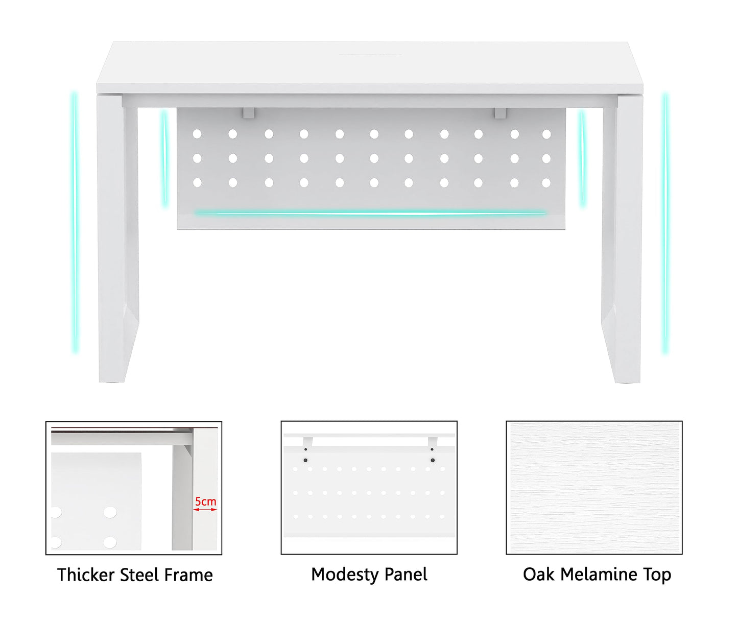 Mahmayi Vorm 136-18 White Modern Workstation Material-Melamine on MDF