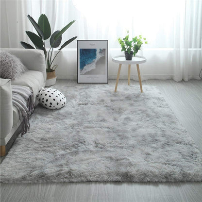 Tinyboy-hbq Area Rugs Shaggy Carpet for Living Room Bedroom Large Fluffy Carpet Modern Non-Slip Mat Multisize Rug Indoor Home Decor (Gray White, 80 x 120 cm)