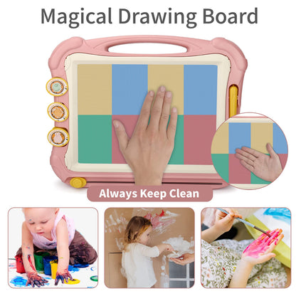 LZZAPJ Magnetic Drawing Board Toy for Kids, Large Doodle Board Writing Painting Sketch Pad, Birthday Present for Child, Blue