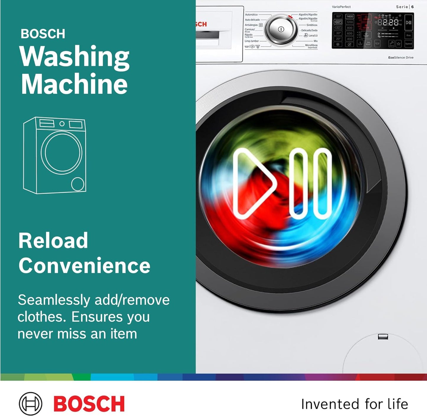 Bosch Front Load Washing Machine 8Kg Series 4, German Engineering Innovative Bosch Washing Machine, WAN28282GC