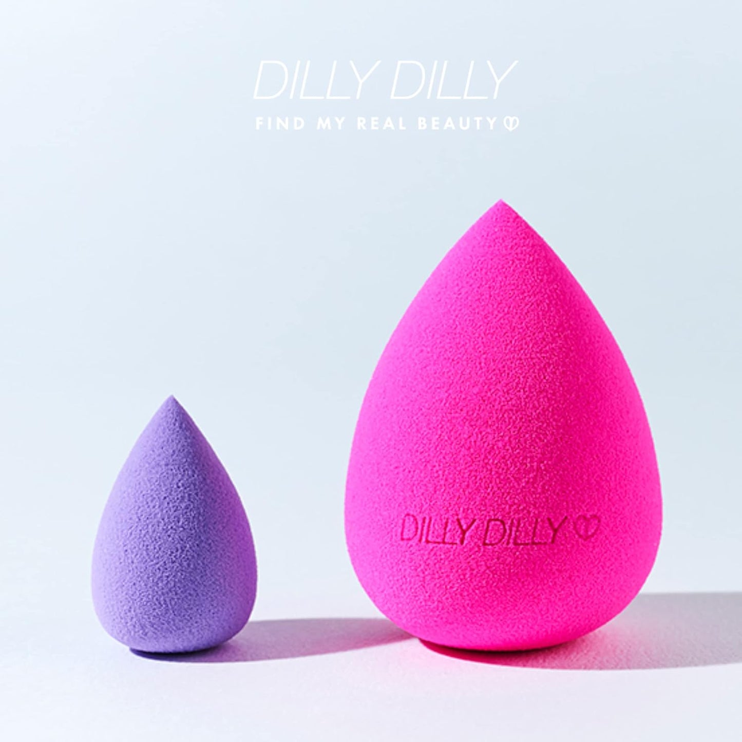 Dilly Dilly Find My Real Beauty Cosmetics Silky Softness Makeup Sponge Blender, with mini Puff, Beauty Tool for Makeup (Pink)