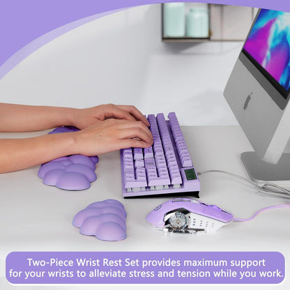 Keyboard Wrist Rest, Memory Foam Wrist Rest for Computer Keyboard, Ergonomic Palm Rest, Wrist Support for Keyboard Cloud Wrist Rest, Mouse Pad Wrist Support - Laptop, and Computer Use (White)