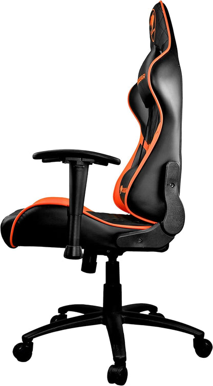 Cougar Gaming Chair Armor One, Steel-Frame, Breathable Pvc Leather, 180° Recliner System, 120Kg Weight Capacity, 2D Adjustable Arm-Rest, Steel 5-Star Base