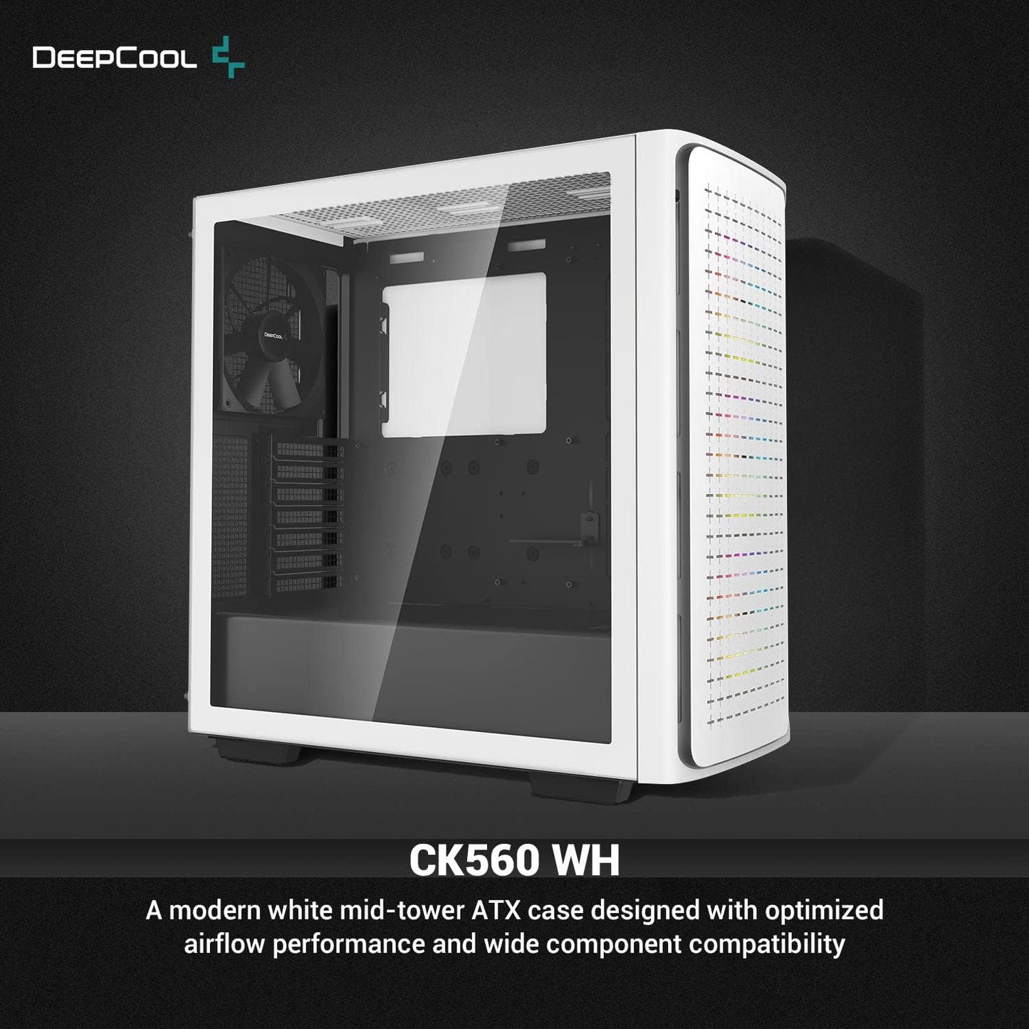 Deepcool MID TOWER CASE CG560 Side window Black MidTower Power supply included No