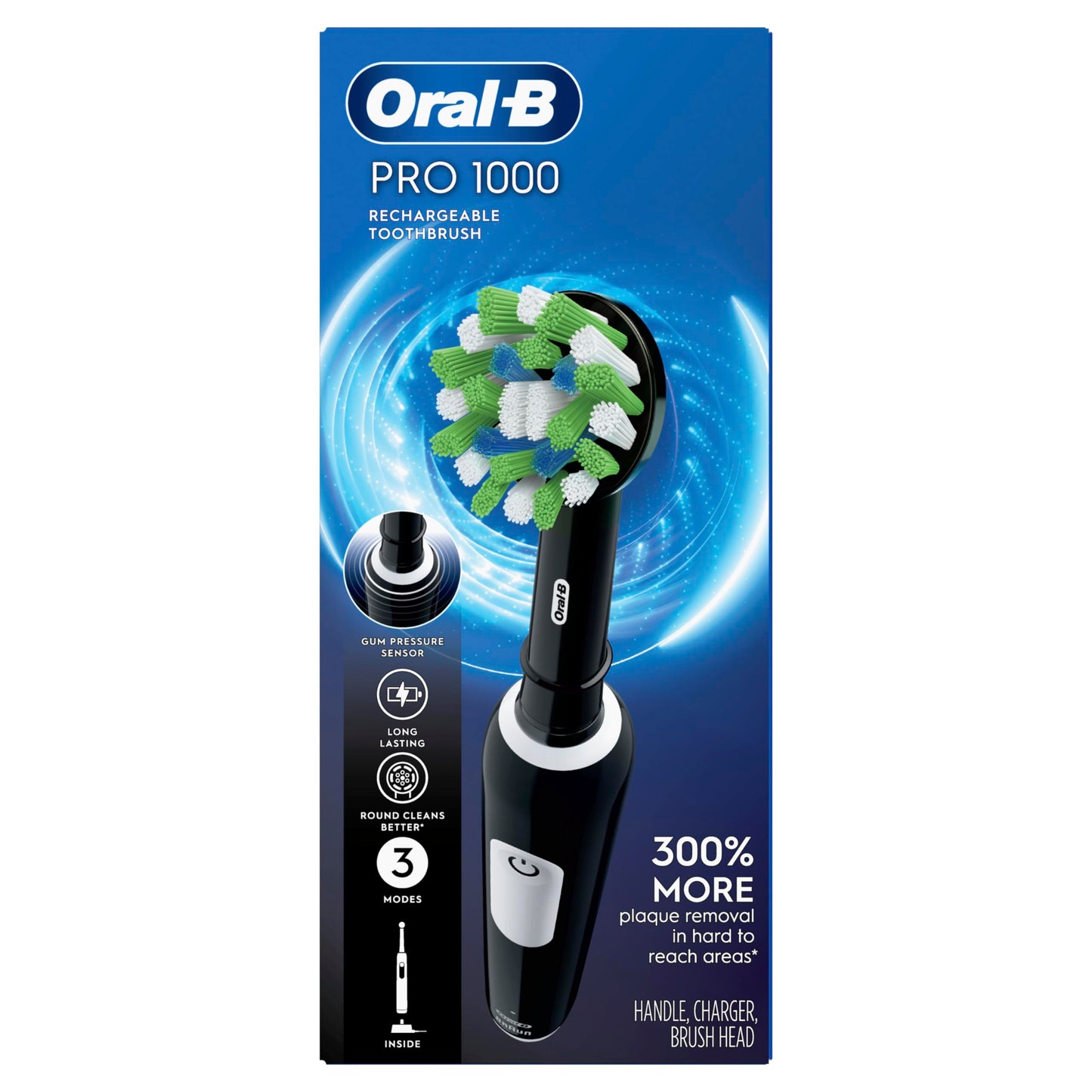 Oral-B Pro 1000 CrossAction Electric Toothbrush, Pink, Powered by Braun