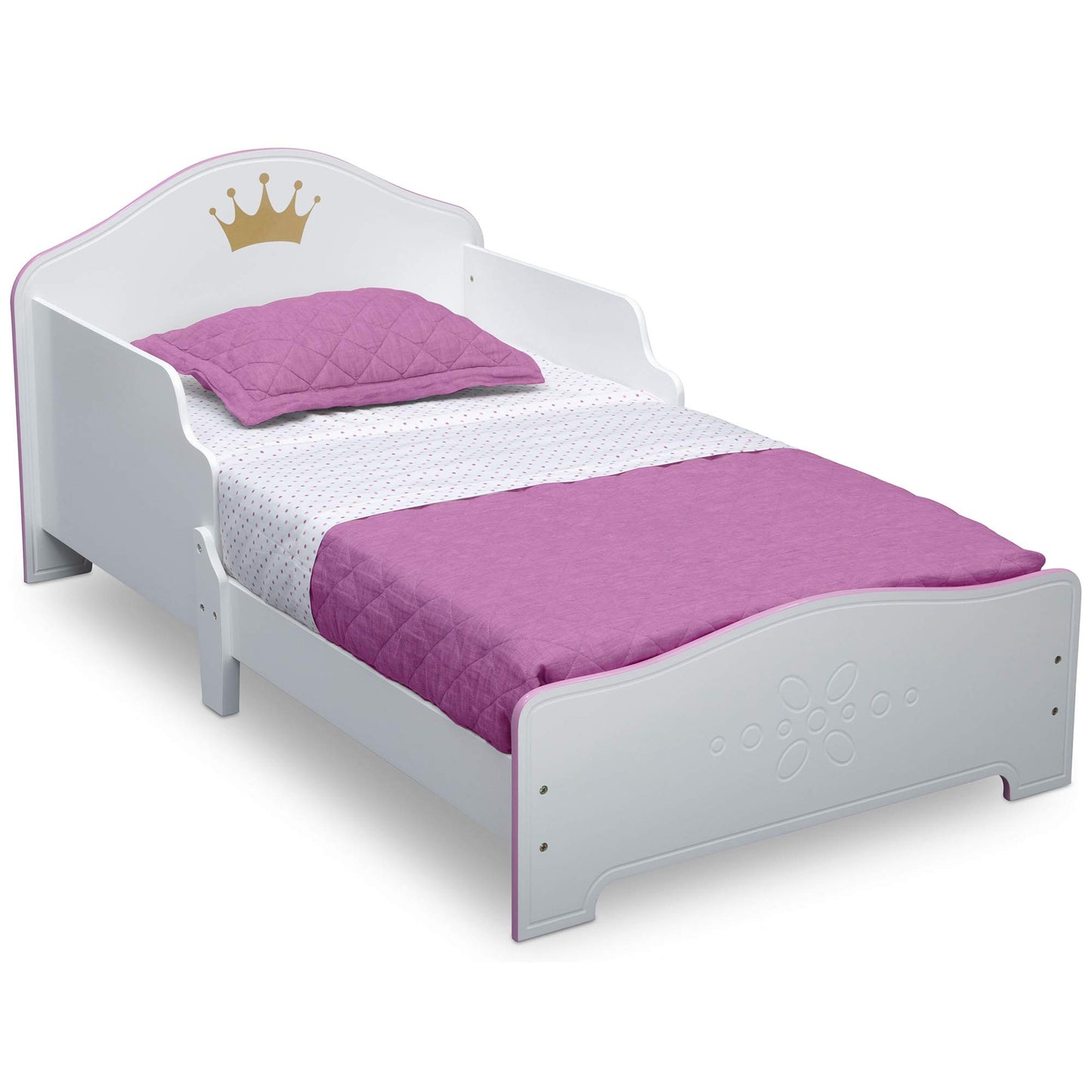 Delta Children Princess Crown Wood Toddler Bed, Whitepink, Piece Of 1