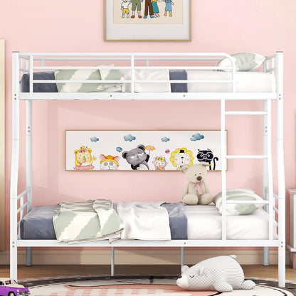 Bellemave Heavy Duty Bunk Bed for Adults, Twin XL Over Queen Bunk Beds with 2 Build in Ladder and Full Length Guardrail, Twin XL Over Queen Bunk Bed for Adults, Teens, Kids, No Box Spring Needed