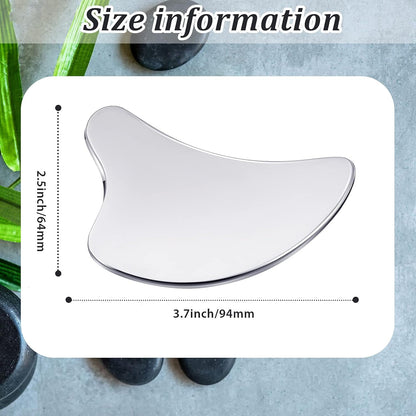 Nuanchu Stainless Steel Gua Sha Tool Facial Gua Sha Tool Tighten Skin Care Tools Massage Beauty Tool for Body Eyes Neck Massager with Travel Pouch (Heart model)