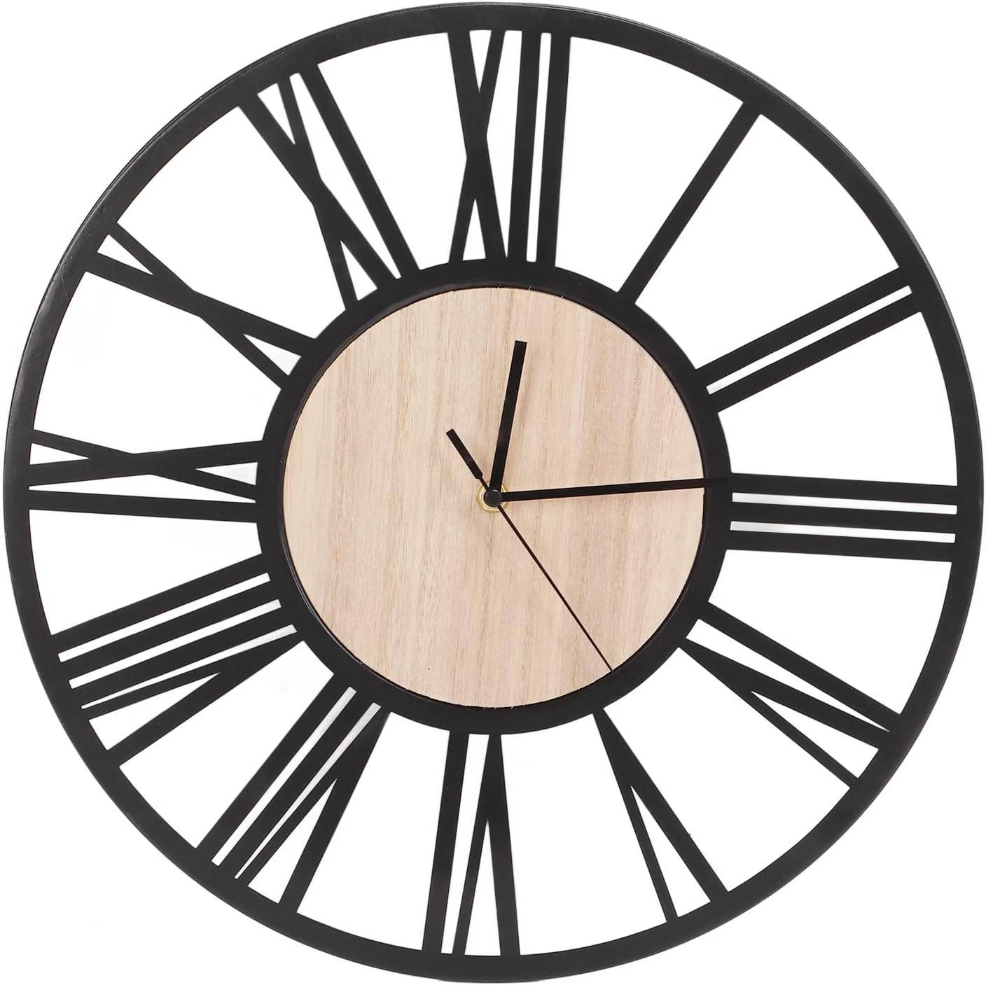 Nordic Wall Clock Modern Design, Large Hanging Clock Circular Iron Silent Wall Clock, Wall Clock Roman Numerals Decoration for Home Living Room Dining Room Office, 15.7in Dia