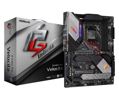 ASRock Z490 Phantom Gaming Velocita Supports 10 th Gen and future generation Intel Core TM Processors motherboard Socket 1200, black