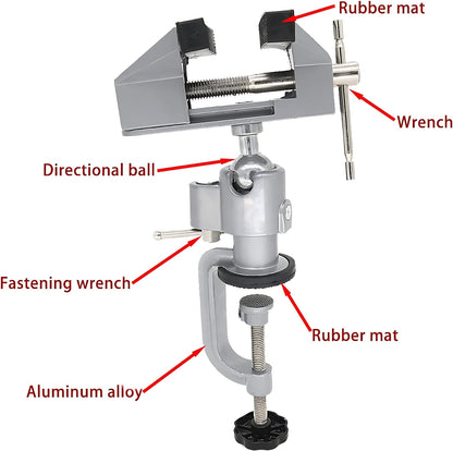 Bench vise table, Jewelry vise, Bench clamps, Swivel bench vise, Table swivel vise, 3 inch Swivel Universal Table Vise Tilts Rotate 360° Universal Work