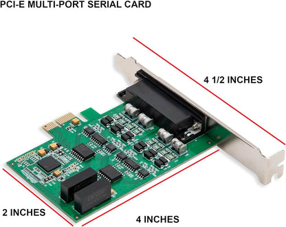 I/O Crest 2 Port Serial COM DB9 RS-232 and 1 Port DB25 Printer Lpt1 Port PCI-E 1.0 X1 Card WCH382 Chipset