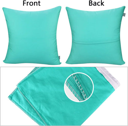 4-Pack 100% Cotton Comfortable Solid Decorative Throw Pillow Case Square Cushion Cover Pillowcase Sublimation Blank Pillow Covers(Cover Only,No Insert)(20x20inch/50x50cm, Christmas Green)