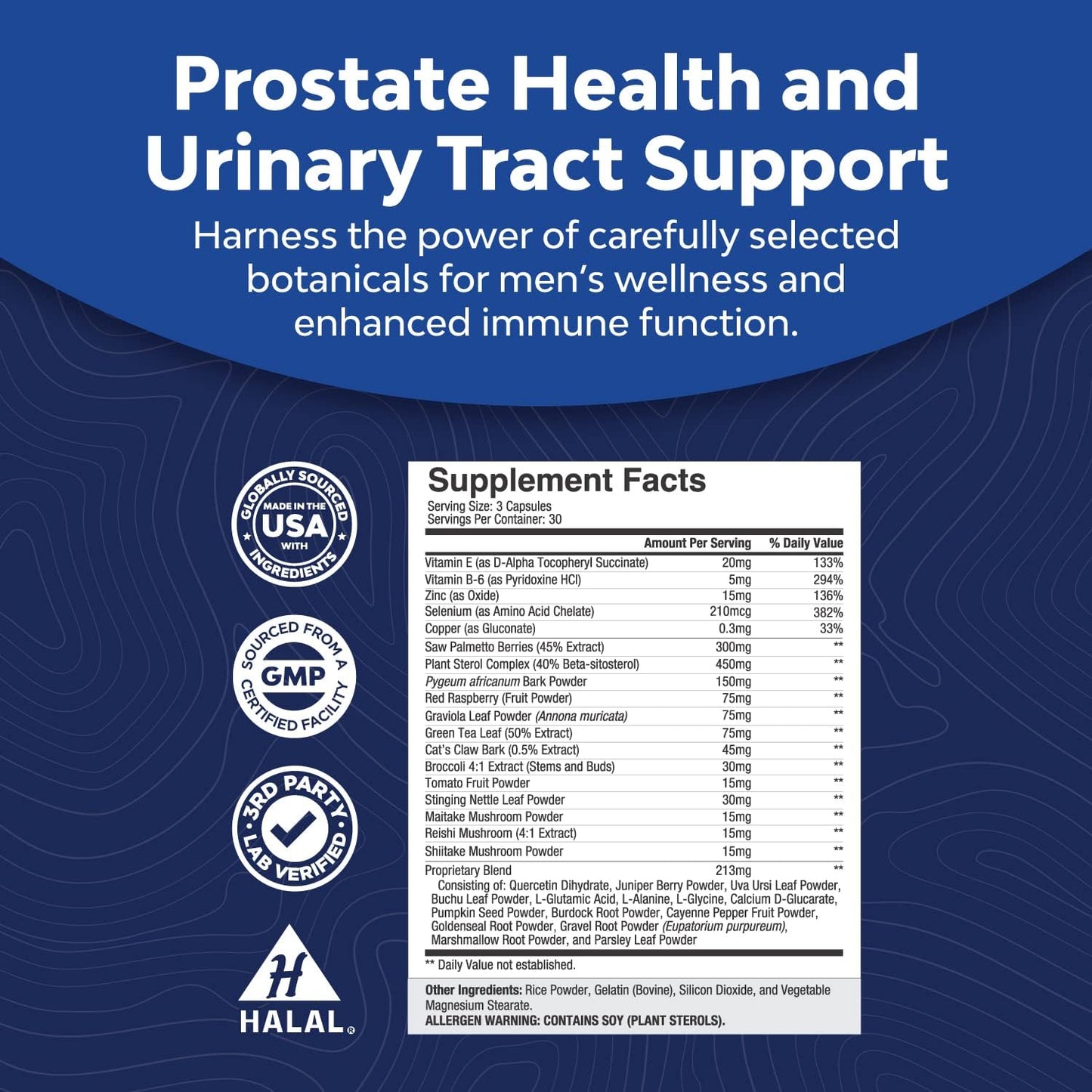 Natural Prostate Support Health Supplement Pure Extract Pills Formula Saw Palmetto Extract Capsules Plant Sterol Complex Urinary System Boost Vitamins Hair Growth for Men by Natures Craft