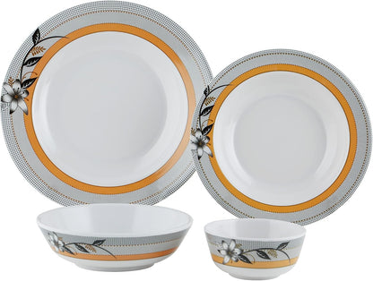 Royalford 20 pcs Melamine Ware Dinner Set, White, RF7437