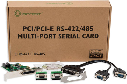 I/O Crest 2 Port Serial COM DB9 RS-232 and 1 Port DB25 Printer Lpt1 Port PCI-E 1.0 X1 Card WCH382 Chipset