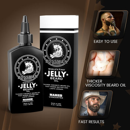 Bossman Beard Oil Jelly and Relaxing Beard Balm Combo- Royal Oud Scent